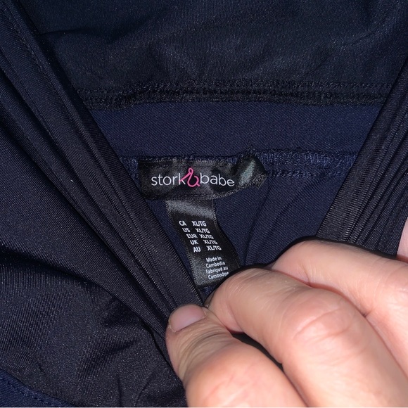 STORK & BABE Women's Maternity Pants Navy Blue Size XL - Picture 3 of 4